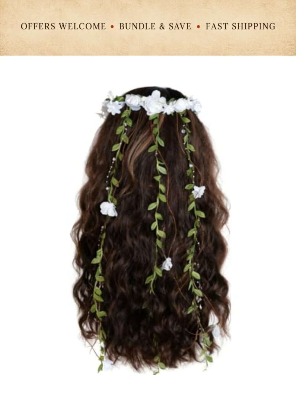 Fairy Floral Headband Flower Crown Hair Accessory Wedding Cosplay